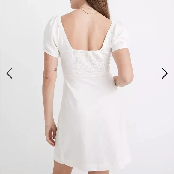 Sold! ❤️Madewell Linen-Cotton Puff-Sleeve Mini Dress - Picture 3 of 15